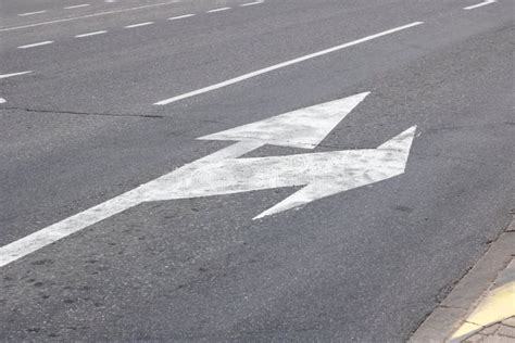 Marking Of The Arrow Pointer On The Asphalt Road Stock Image Image Of