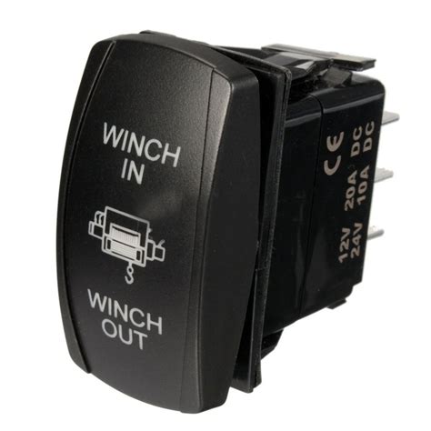 Aokid Rocker Switch12v 24v 7 Pin Dual Led Light Winch In Out On Off On