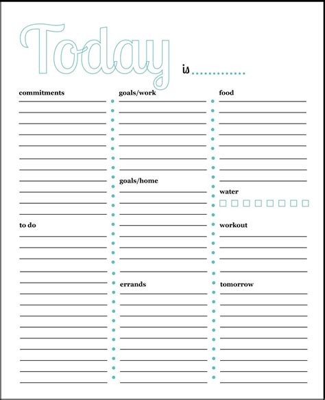 Daily Task List Printable