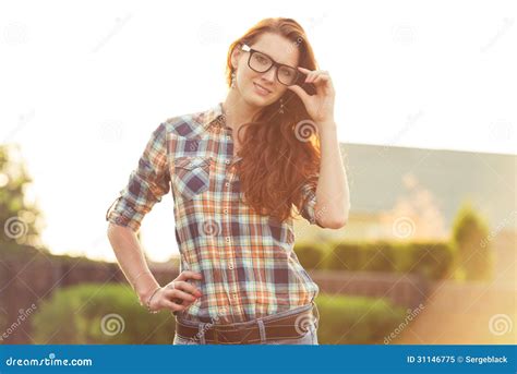 Beautiful Woman In Glasses Stock Image Image Of Beautiful 31146775