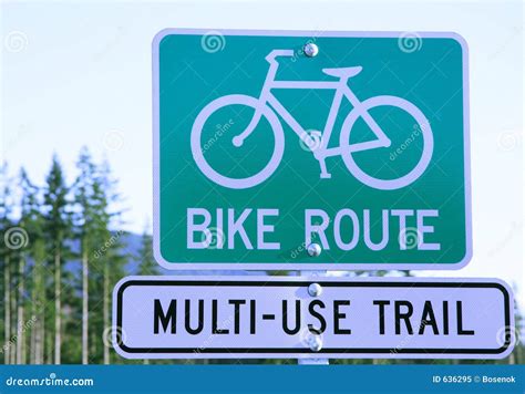 Bike Trail Sign Royalty Free Stock Photo Image 636295