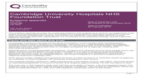 Pdf Cambridge University Hospitals Nhs Foundation Trust · Cambridge