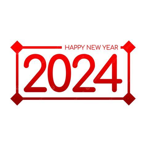 Red Gradient 2024 New Year Text Vector 2024 Text Red Png And Vector