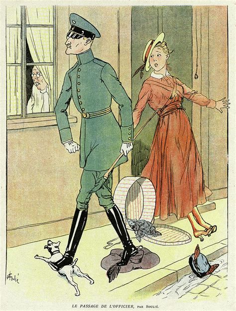 Cartoon A German Officer Passing By Drawing By Mary Evans Picture