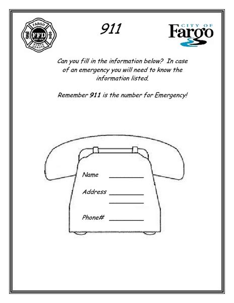 911 Is For Emergency Worksheet For 1st 2nd Grade Lesson Planet