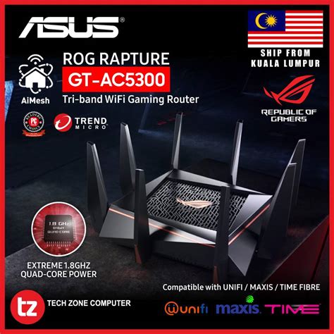 Asus Router Gt Ac5300 Rog Rapture Tri Band Wifi Gaming Router Wireless