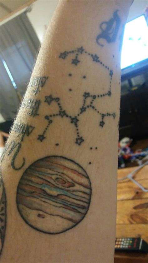 sagittarius constellation with ruling planet jupiter tattoo sagittarius tattoo taurus tattoos