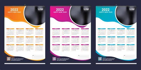 Single Wall Calendar 2022 Template Design With Place For Photo 2947810