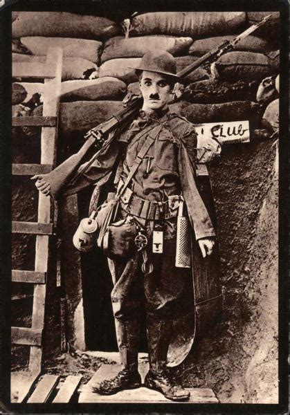Charlie Chaplin In Shoulder Arms Actors Postcard
