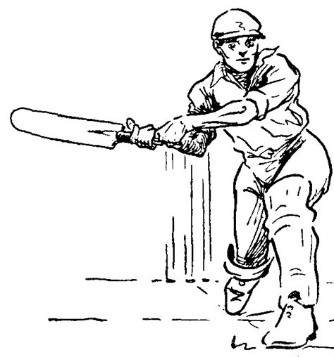 Cricket Player Clipart Black And White