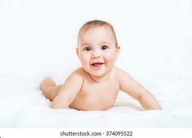 Naked Newborn Baby Lying On White Stock Photo Shutterstock
