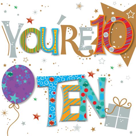 Youre Ten 10th Birthday Greeting Card Cards Love Kates
