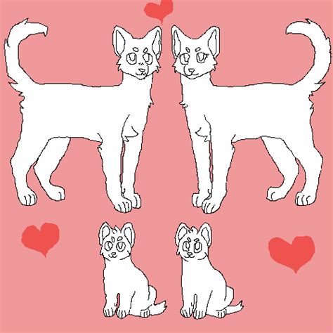 Editing Warrior Cat Parents And Kits Base Free Online Pixel Art