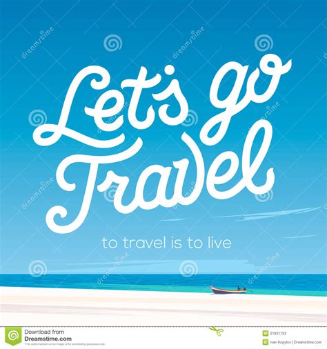 Lets Go Travel Vacations And Tourism Concept Stock Vector