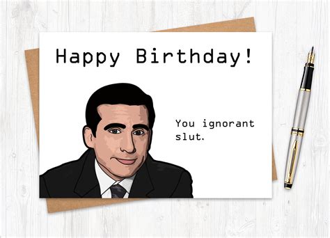Funny Michael Scott Inspired Birthday Card The Office Etsy