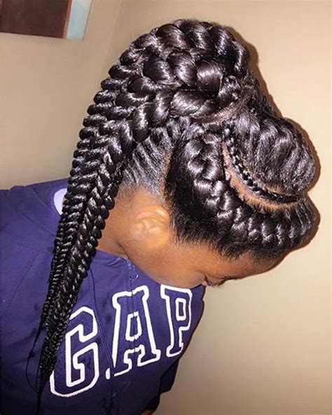 If you have the end the second braid recognize it on top of and wrap something like for the first one and pin it in place. 51 Goddess Braids Hairstyles for Black Women | Page 2 of 5 ...