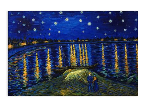 Quadro Notte Stellata Sulla Rhona Di Van Gogh Falso D Autore X X Cm