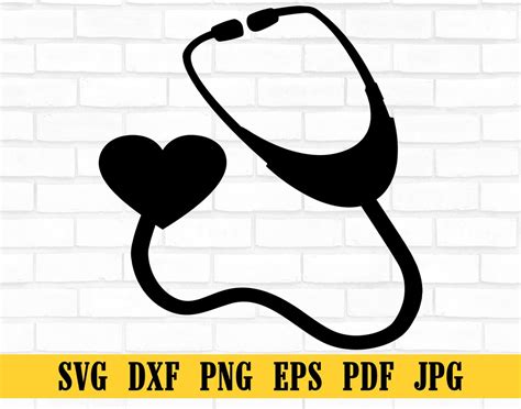Heart Stethoscope Svg Stethoscope Svgessential Worker Etsy