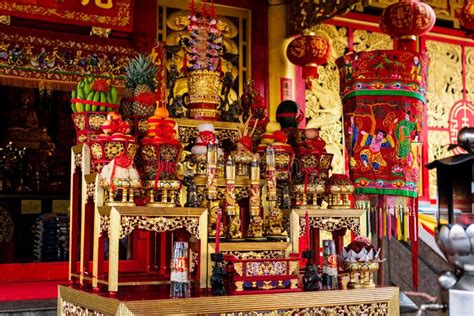 Altar In Chinese Shrine Jiu Tean Geng Shrine For Worship God Stock