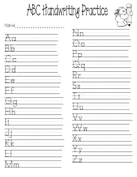 Handwriting Practice With Images Kids Handwriting Practice