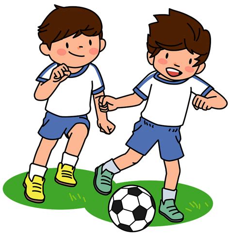 Kids Playing Soccer Clipart