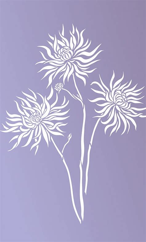 Small Chrysanthemum Flower Stencil Theme Pack Henny Donovan Motif