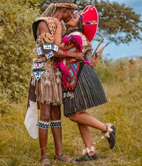 Clipkulture South African Couple In Zulu Imvunulo Traditional Attire For Umembeso