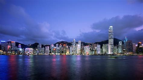 Hong Kong Cityscape Skyline Architecture Buildings Light Wallpaper