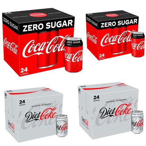 coke zero sugar diet cock pack of 24 330 ml cans fizzy drink coca cola brand new ebay