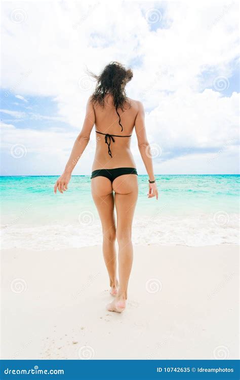 Woman Thong Bikini Beach Stock Image Image Of Color 10742635