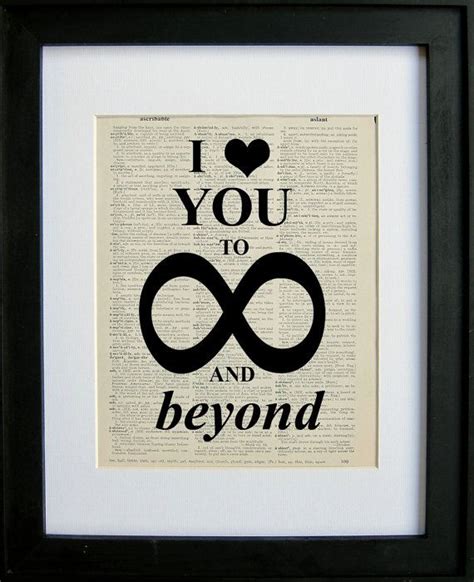 I Love You To Infinity And Beyond Printed On A By Lepapiergallery