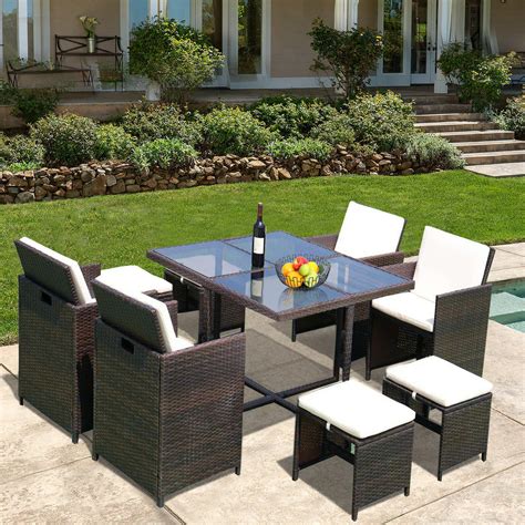 You'll spend more time outside with family and friends, enjoying good company, fine food. Clearance! 9 Piece Indoor Outdoor Wicker Dining Set ...