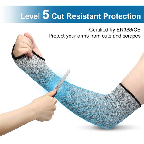 Arm Protection Sleeves 18 Inch Level 5 Cut 2 Pairs Heat Resistant