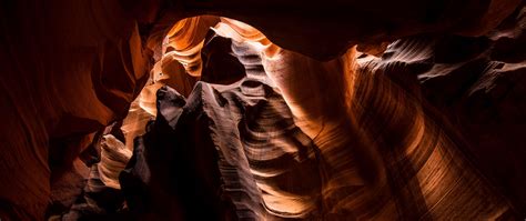 Download Wallpaper 2560x1080 Canyon Cave Layers Dark