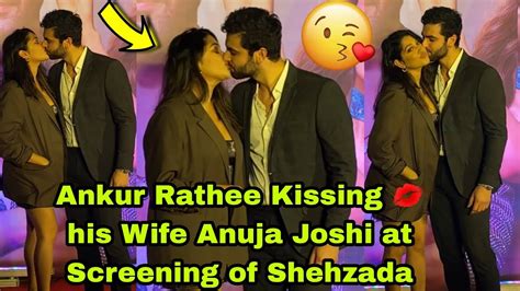 When Ankur Rathee Kissed His Wife Anuja Joshi In Front Of Media At