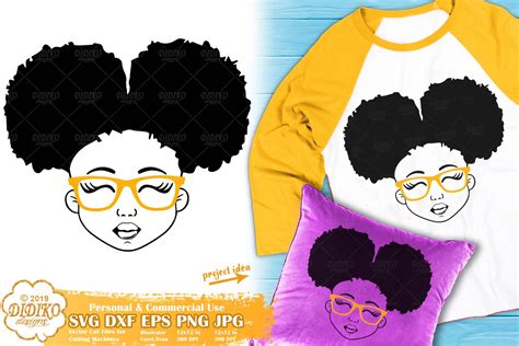 Black Girl With Glasses Svg 5 Afro Girl Svg Silhouette Didiko Designs