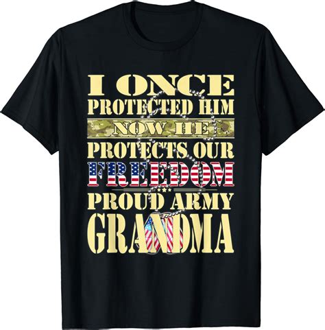 My Grandson Is A Soldier Proud Army Grandma Military Ts T Shirt Clothing Shoes