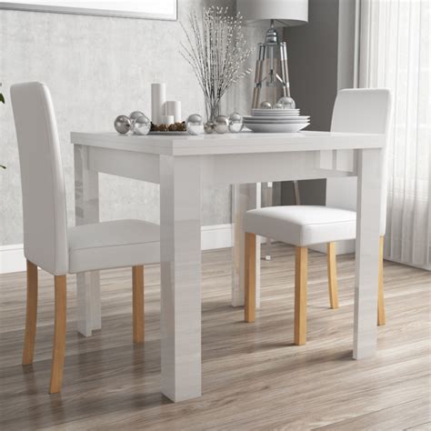 Browse our great selection of quality designer dining tables. Vivienne Flip Top White High Gloss Dining Table + 2 Faux ...