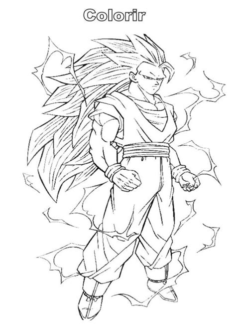 Imagen de una hojas de otoño para imprimir y pintar. Goku - Desenhos para Colorir
