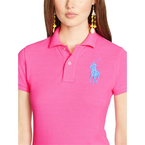 Polo Ralph Lauren Skinny Fit Big Pony Polo Shirt In Pink Lyst