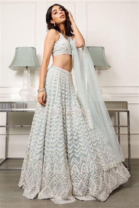 skyblue wedding lengha stylish designer lehenga choli indian pakistani wedding bridesmaids dress