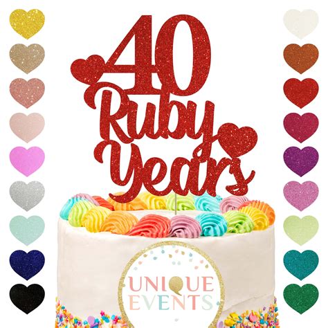 40 Aniversario De Bodas Cake Topper 40 Aniversario Cake Topper Etsy