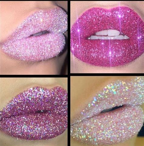 Glittering Pink Lips Pink Lips Glitter Lips Sparkly Lipstick