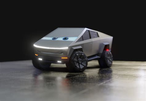 Artstation Tesla Cybertruck Disney Pixar Cars Style Fanart