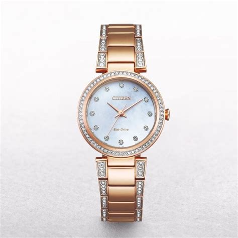 citizen ladies silhouette 28mm eco drive watch in rose gold tone