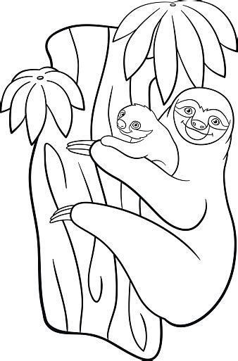 You can easily print or download them at your convenience. Coloring Pages Mother Sloth With Her Little Cute Baby ...