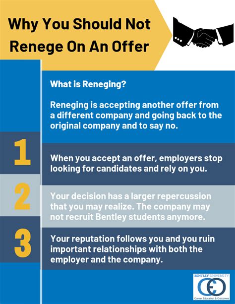 Why You Should Not Renege On An Offer Infographic Bentley Careeredge