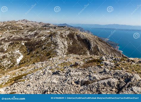 Landscape In Biokovo Mountain And Sea Croatia Stock Image Image Of