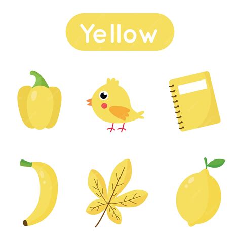 Premium Vector Learning Colors Flash Card For Preschool Kids Yellow