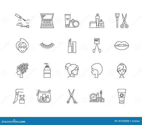 Cosmetology Line Icons Signs Vector Set Outline Illustration Concept